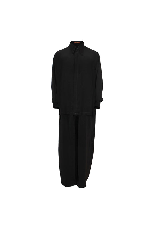 Silk Charmeuse Set in Black