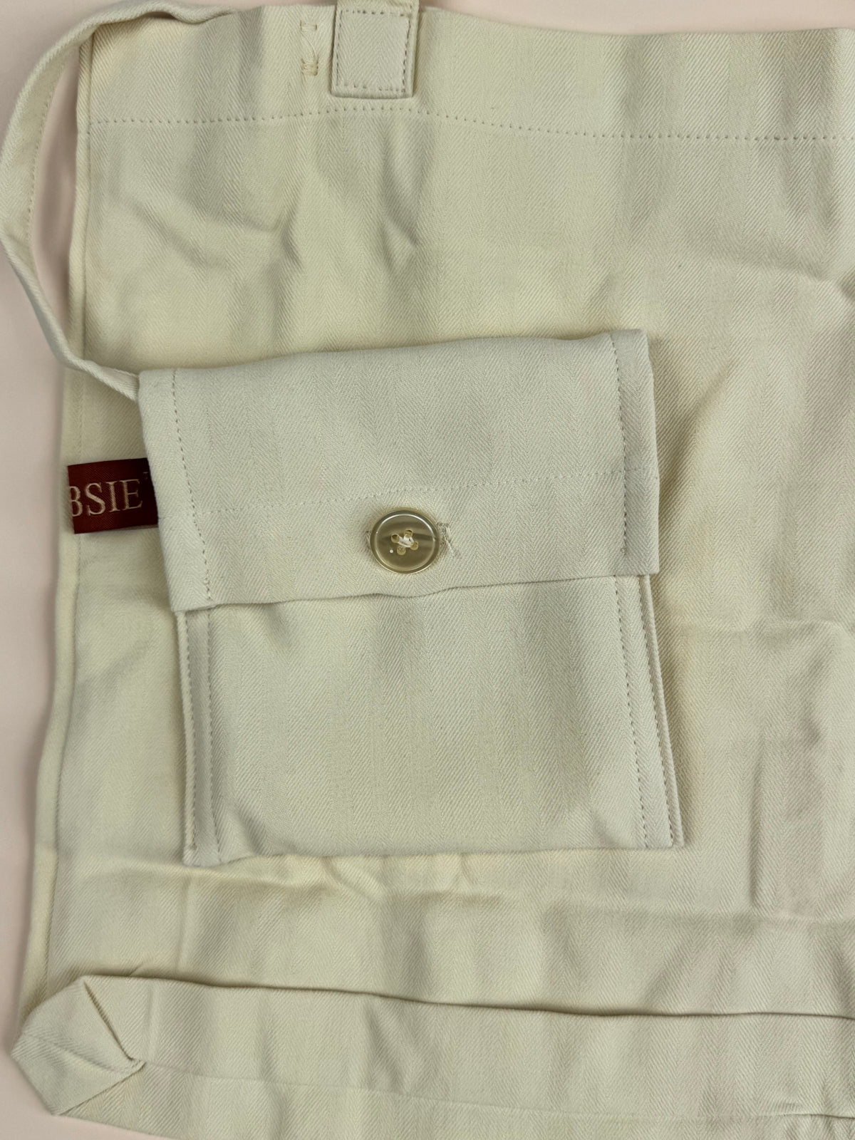 Pale Yellow Herringbone Reusable Silk Tote