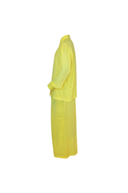 Silk Charmeuse Set in Electric Yellow