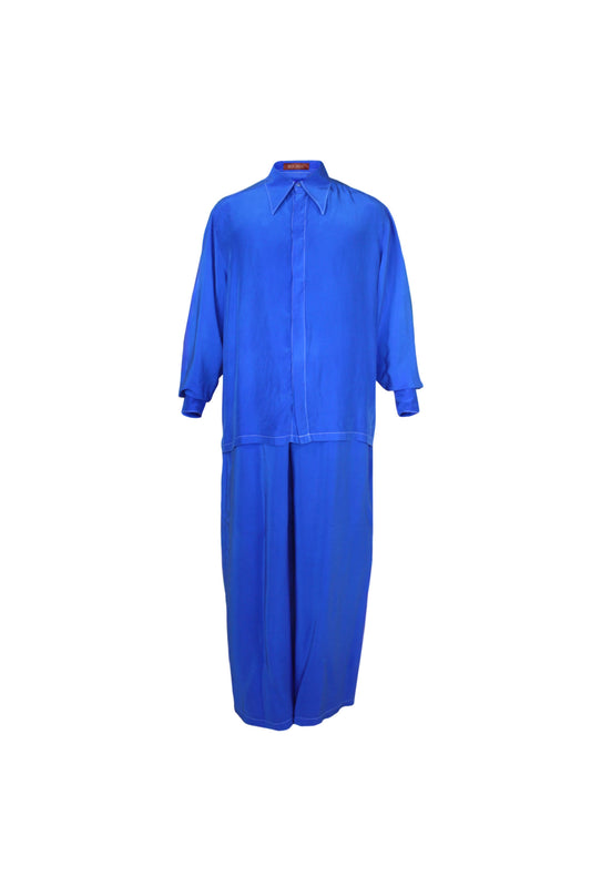 Silk Charmeuse Set in Brilliant Blue