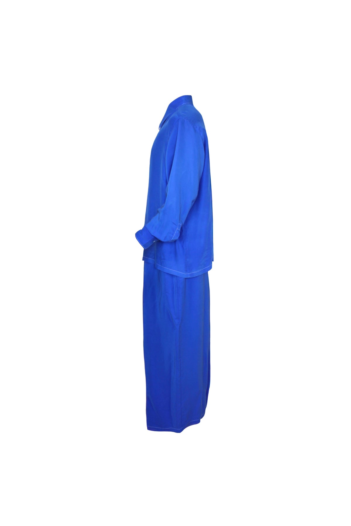 Silk Charmeuse Set in Brilliant Blue