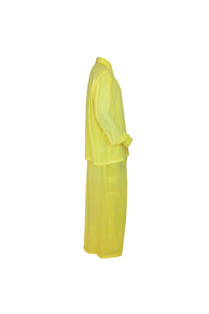 Silk Charmeuse Set in Electric Yellow